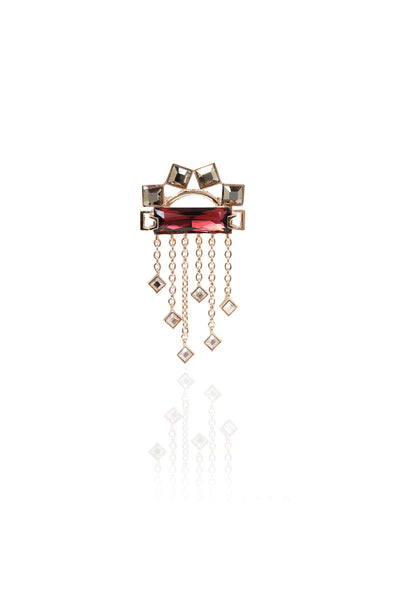 esme flamenco brooch metallic grey and maroon fashion jewellery indian designer wear online shopping melange singapore