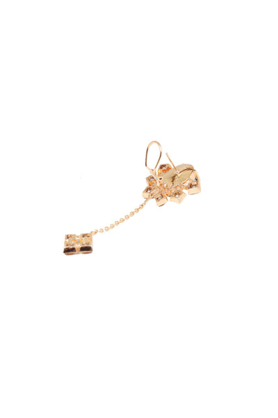 esme folk earrings gold and grey fashion jewellery indian designer wear online shopping melange singapore