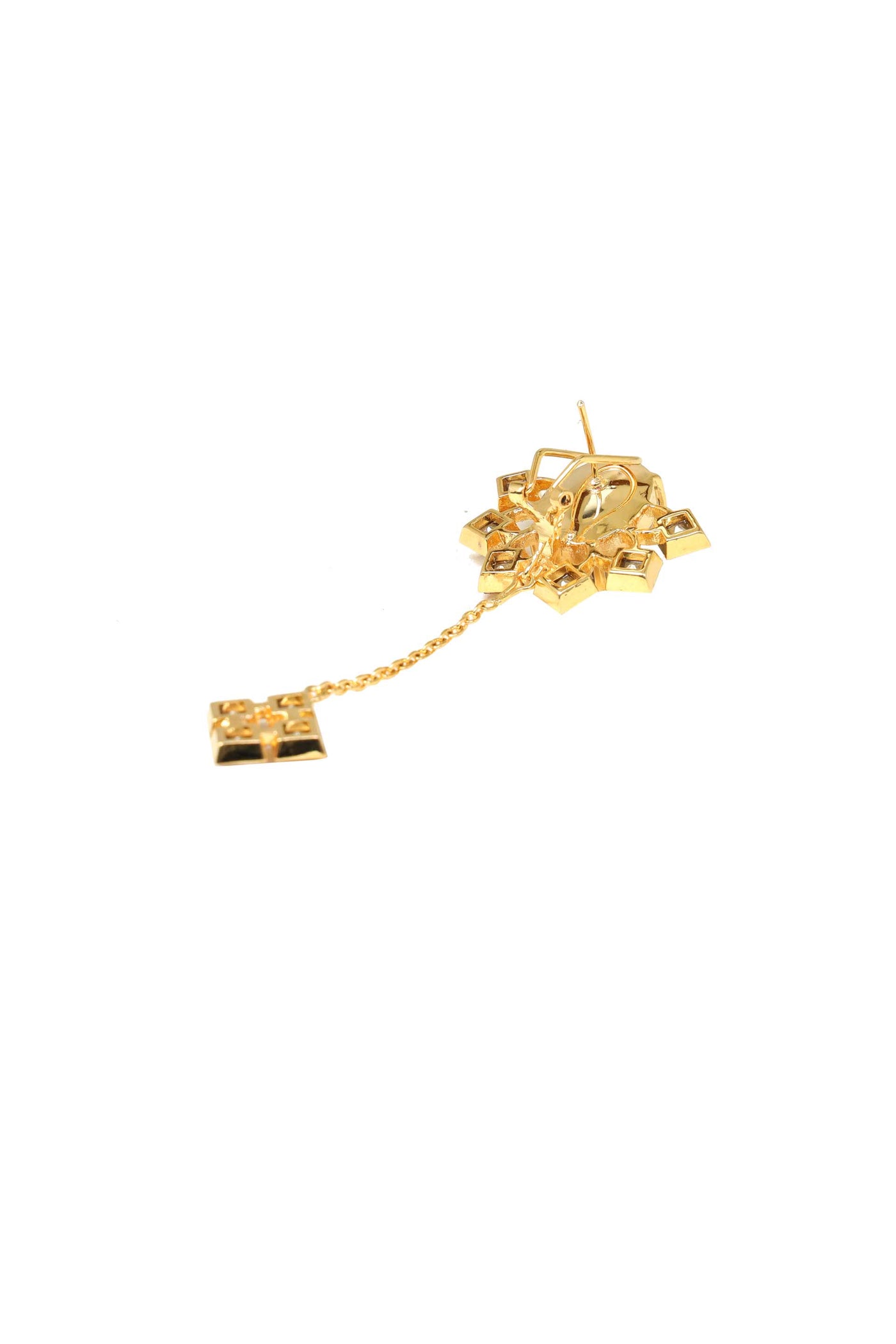 esme folk earrings light gold and grey fashion jewellery indian designer wear online shopping melange singapore