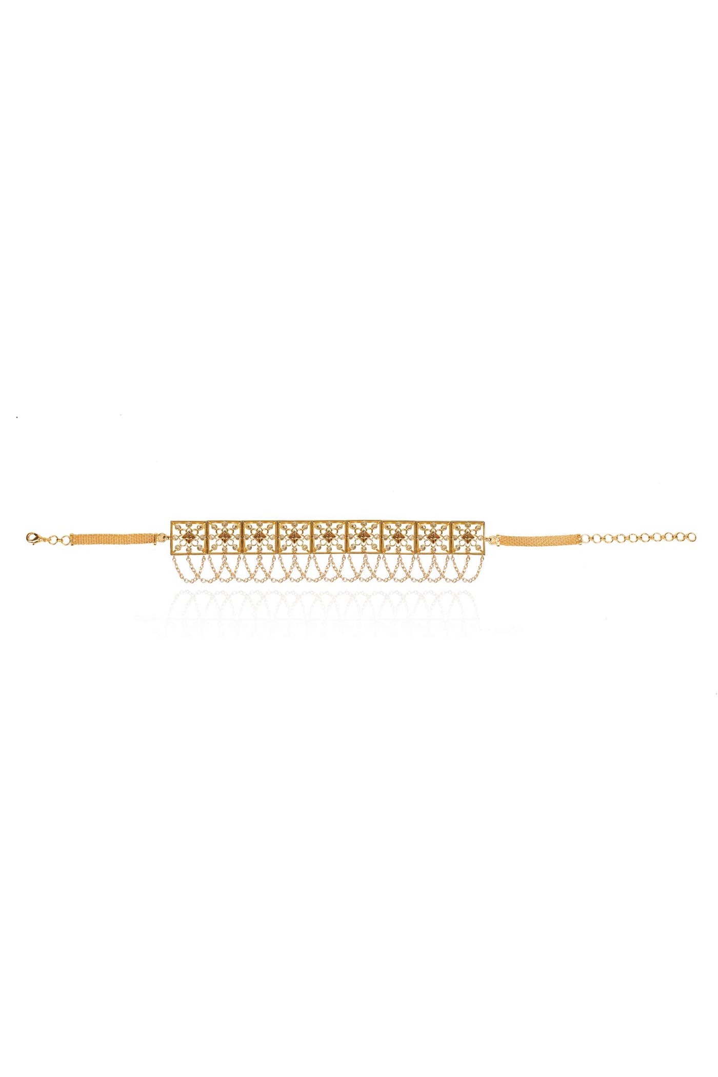 esme ghoomar choker gold in yellow gold fashion jewellery indian designer wear online shopping melange singapore