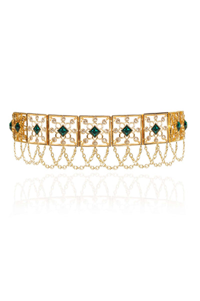 esme ghoomar choker green fashion jewellery indian designer wear online shopping melange singapore