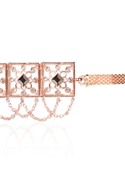 esme ghoomar choker metallic grey in rose gold fashion jewellery indian designer wear online shopping melange singapore