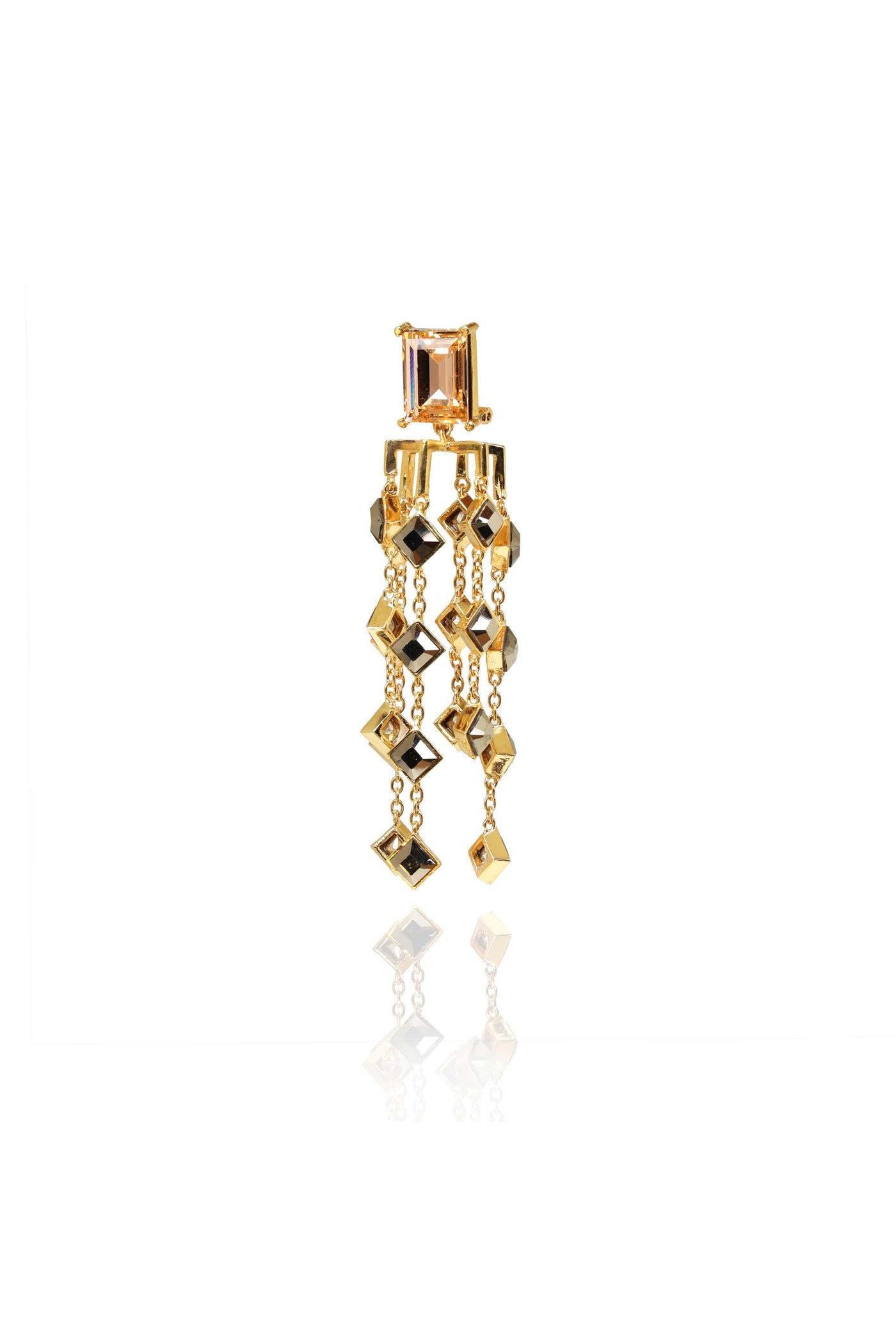 esme kathak earrings pink gold and metallic grey fashion jewellery indian designer wear online shopping melange singapore