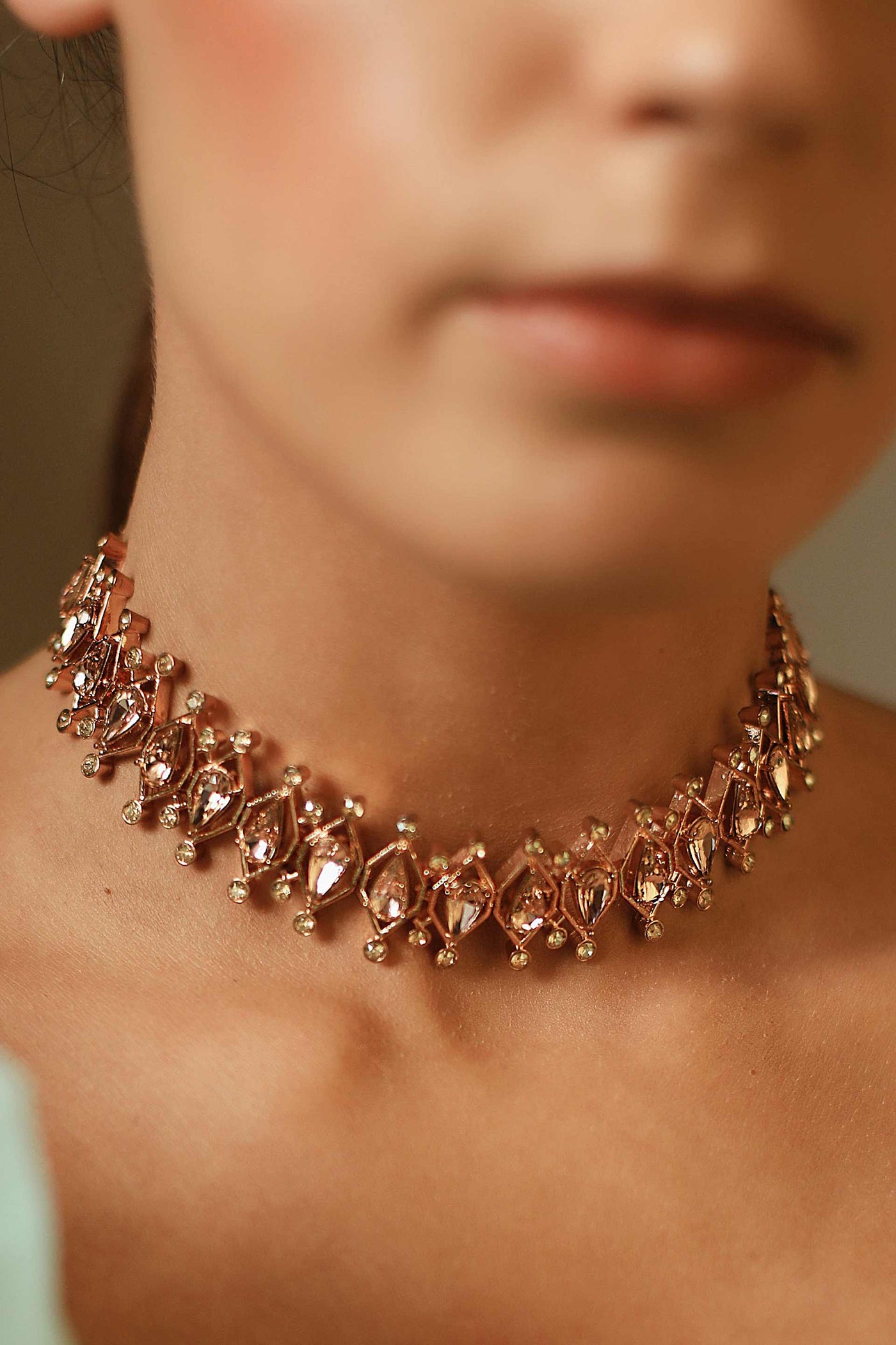 esme lambada choker pink in rose gold fashion jewellery indian designer wear online shopping melange singapore