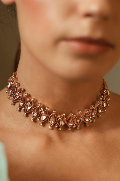 esme lambada choker pink in rose gold fashion jewellery indian designer wear online shopping melange singapore