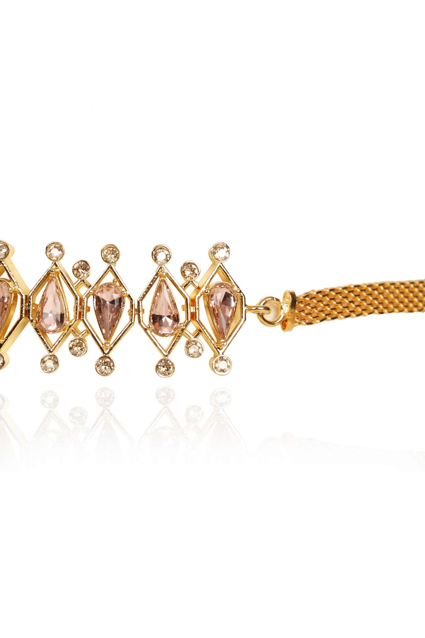 esme lambada choker pink in yellow gold fashion jewellery indian designer wear online shopping melange singapore
