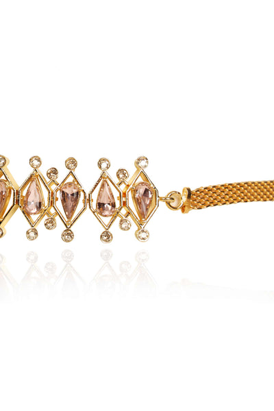 esme lambada choker pink in yellow gold fashion jewellery indian designer wear online shopping melange singapore