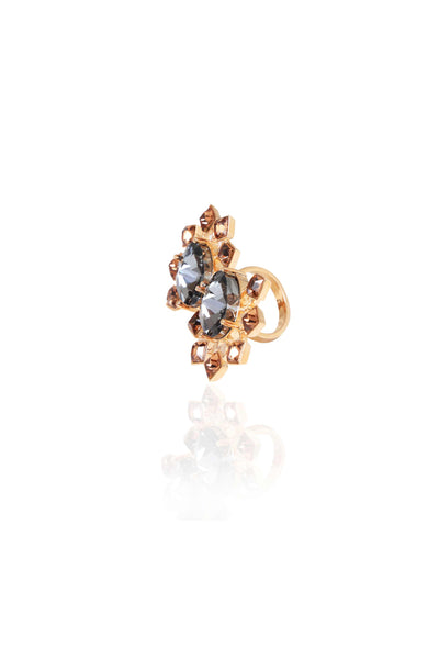 esme samba ring gold and grey fashion jewellery indian designer wear online shopping melange singapore