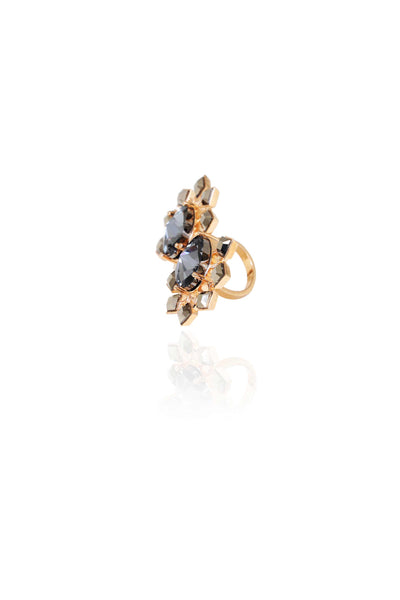 esme samba ring metallic grey and grey fashion jewellery indian designer wear online shopping melange singapore