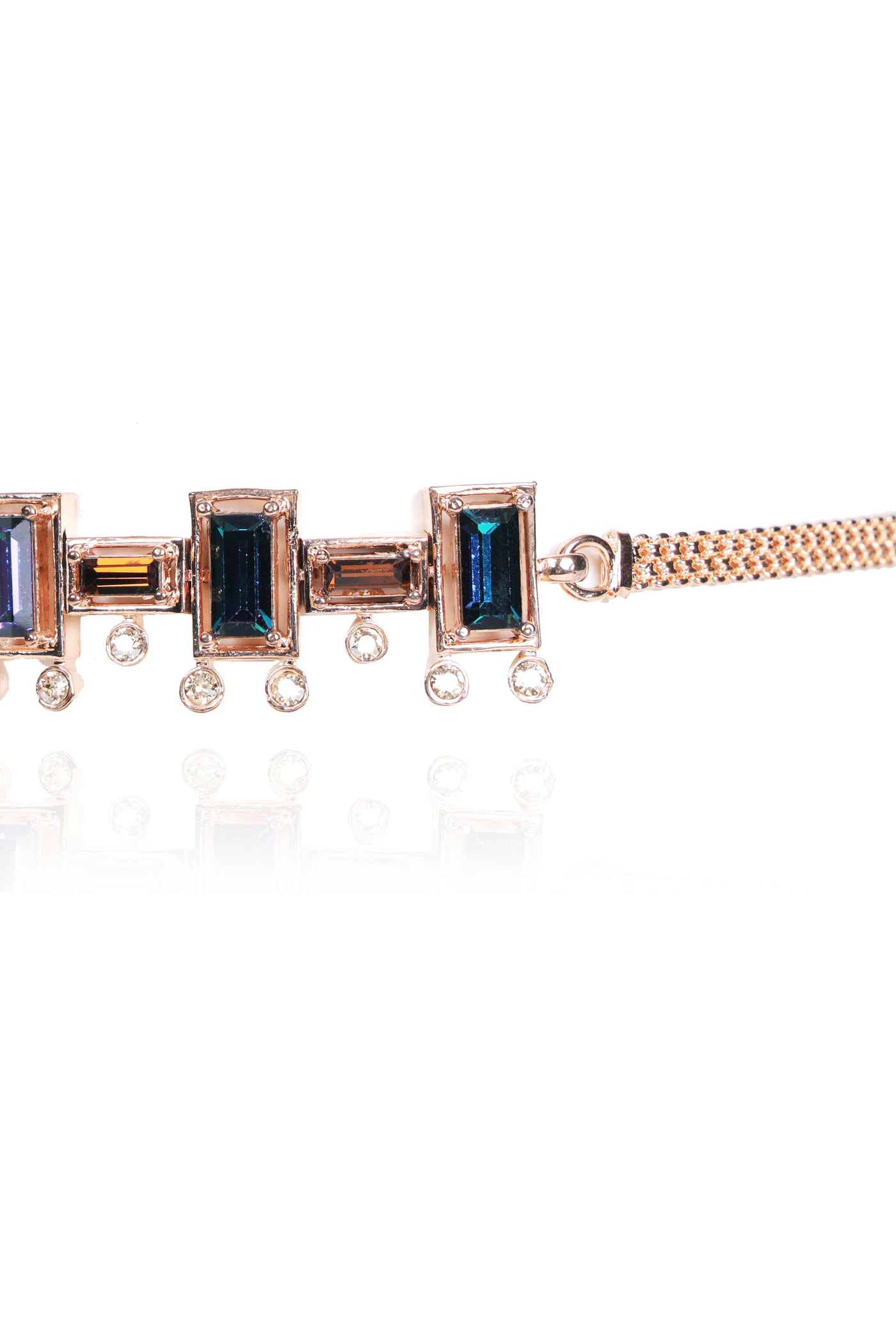 esme tap choker blue in rose gold fashion jewellery indian designer wear online shopping melange singapore