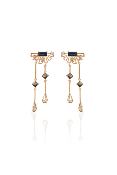 esme waltz earrings blue and metallic grey fashion jewellery indian designer wear online shopping melange singapore