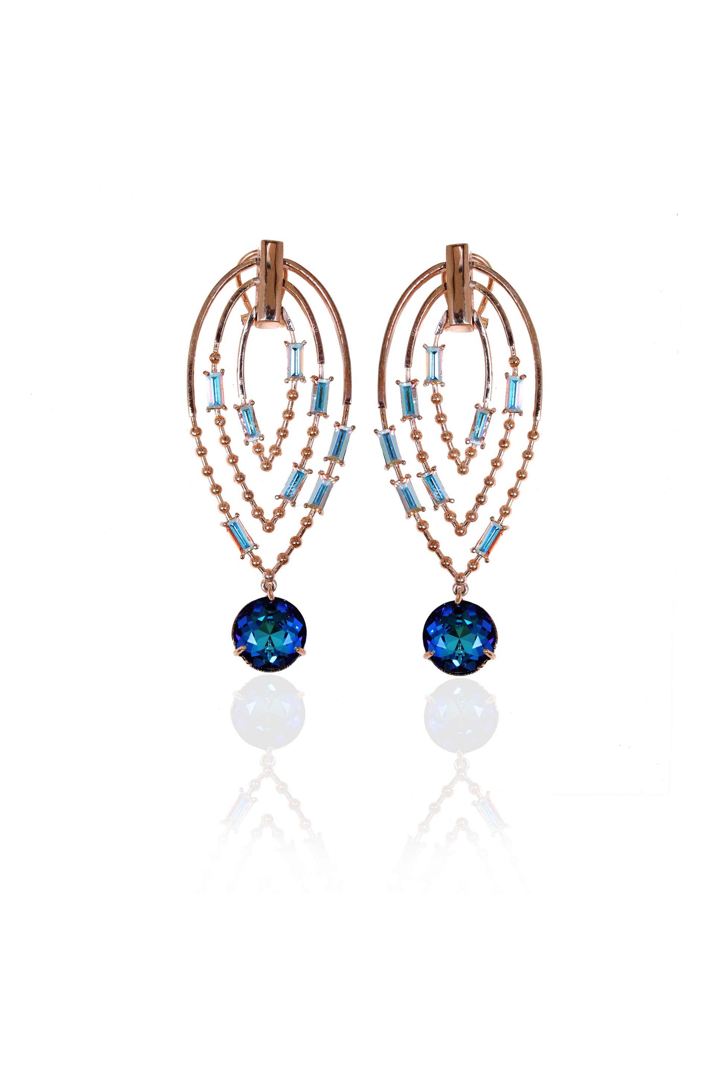 esme yoruba earrings white and blue fashion jewellery indian designer wear online shopping melange singapore
