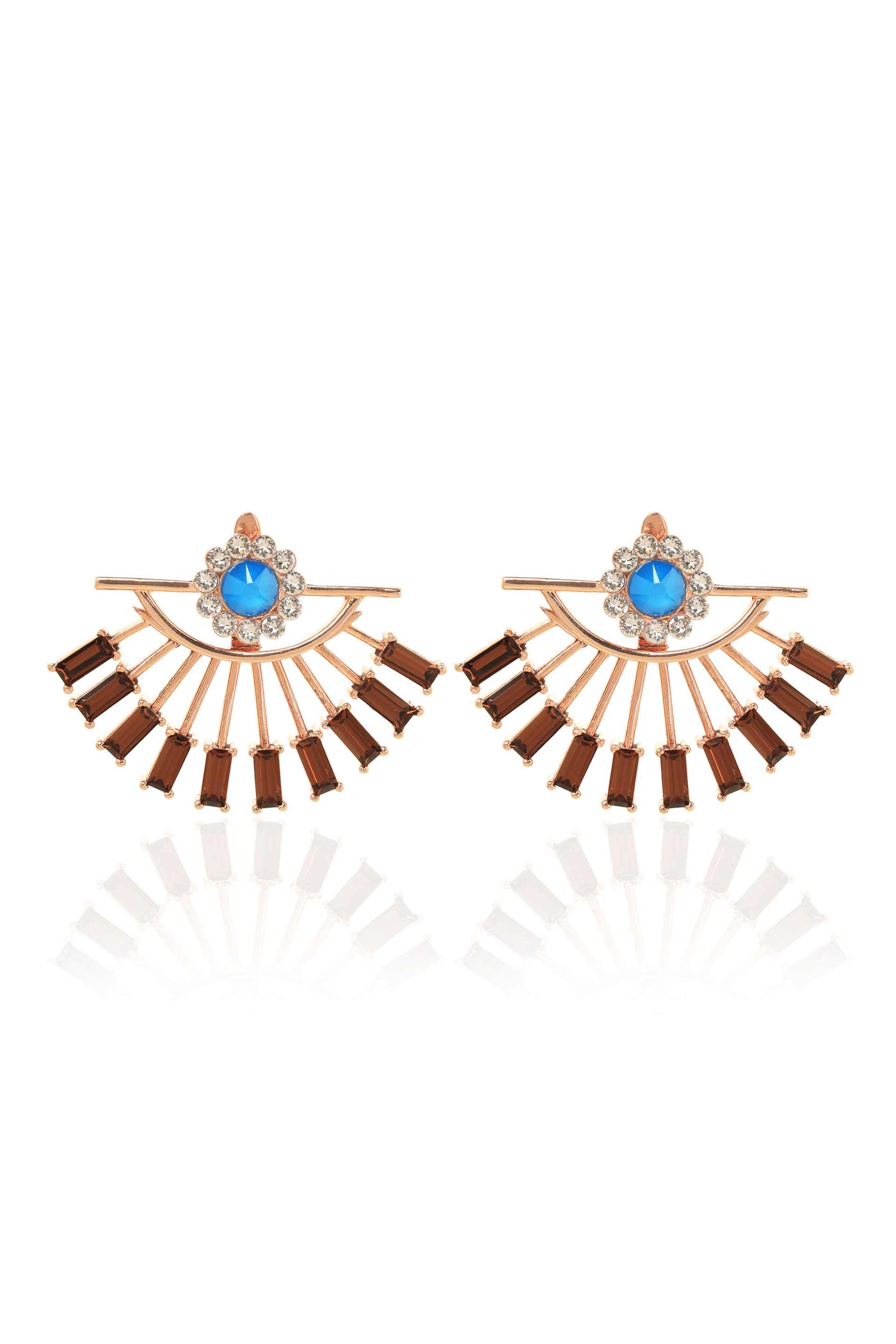 Esme Canary Earrings Brown fashion jewellery online shopping melange singapore indian designer wear