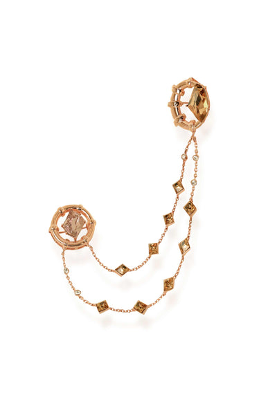 Esme Condor Brooch gold pink fashion jewellery online shopping melange singapore indian designer wear