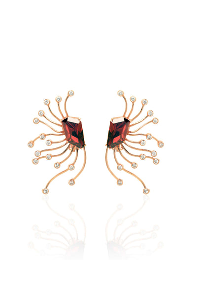Esme Crane Earrings Red fashion jewellery online shopping melange singapore indian designer wear