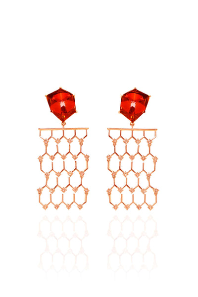 Esme Eagle Earrings Red fashion jewellery online shopping melange singapore indian designer wear