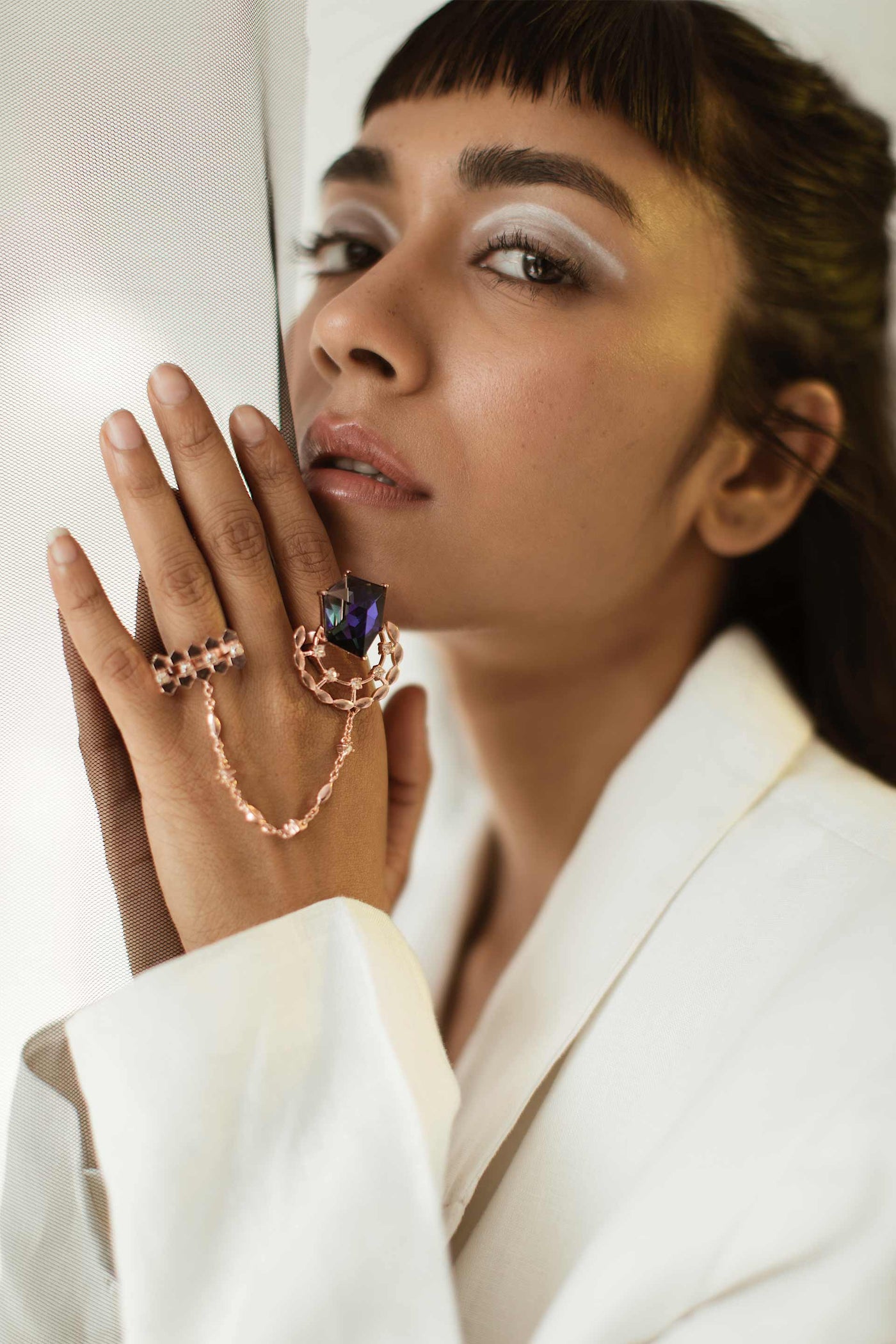 Esme Heron Ring Purple fashion jewellery online shopping melange singapore indian designer wear
