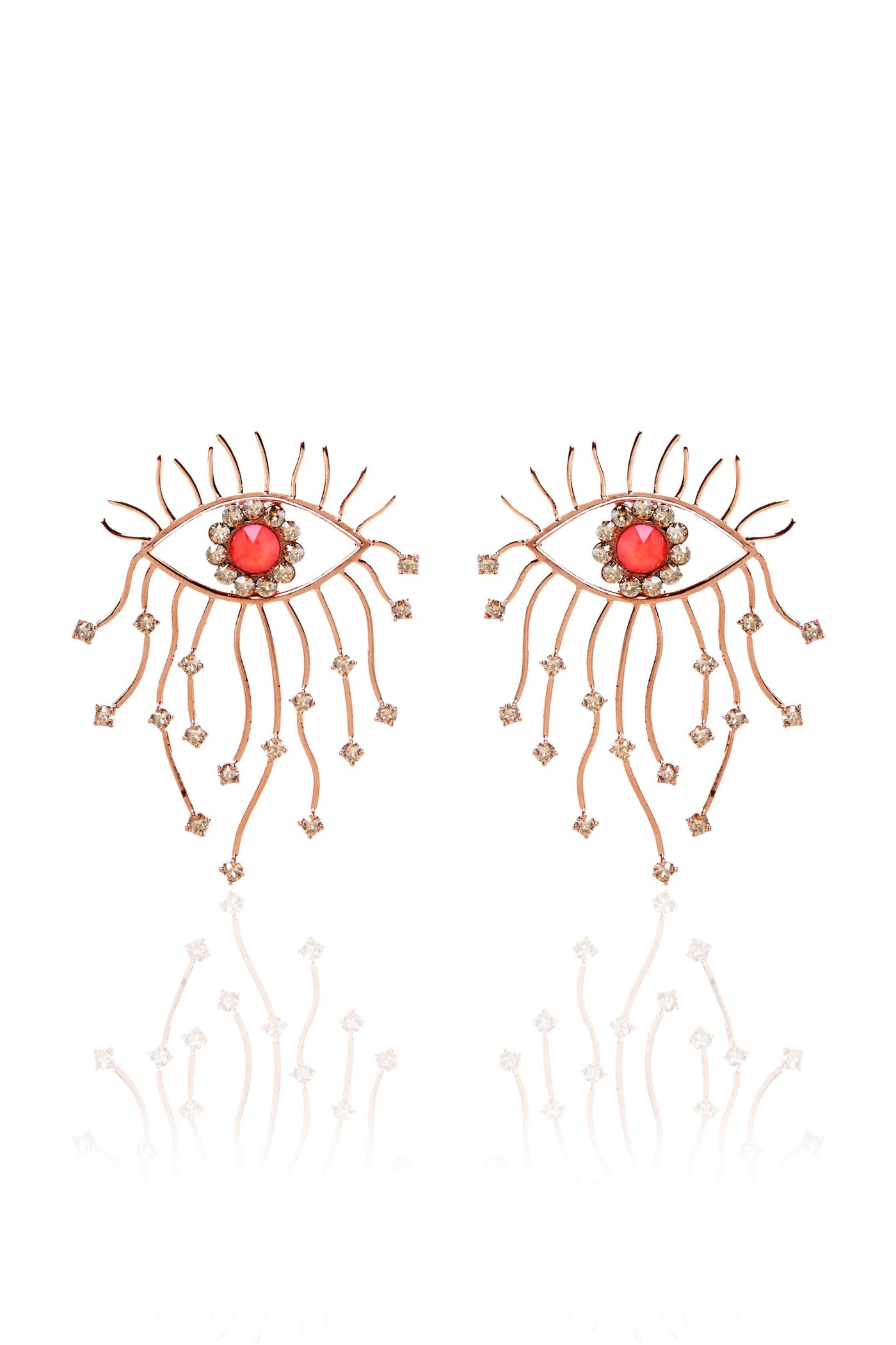 Esme Owl Earrings Orange fashion jewellery online shopping melange singapore indian designer wear