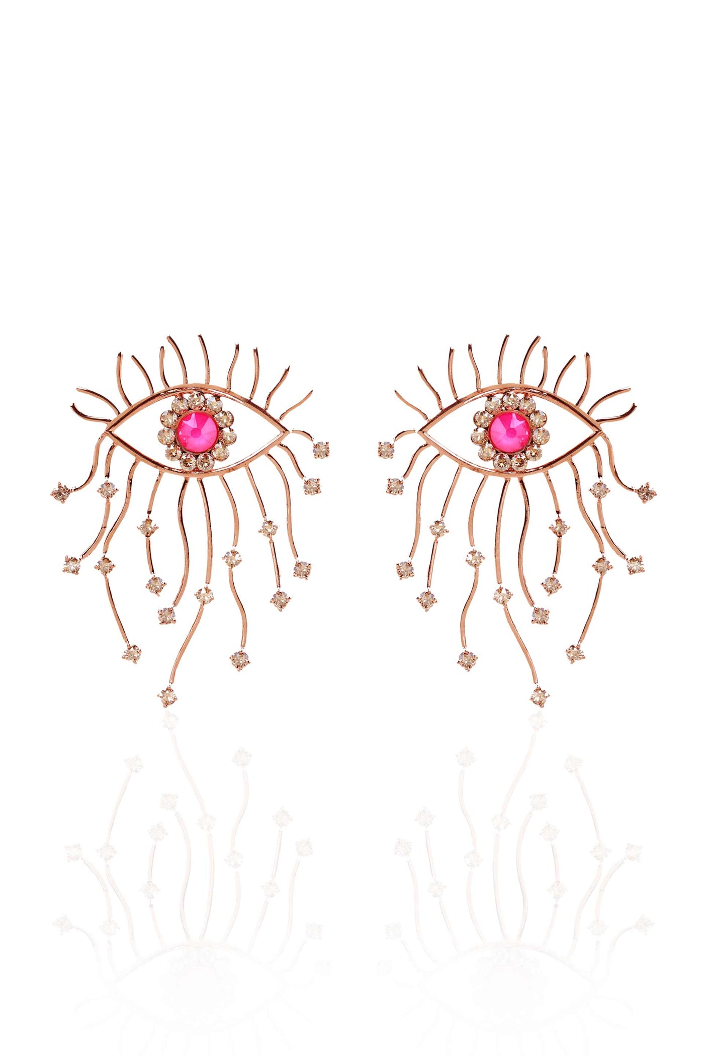 Esme Owl Earrings pink fashion jewellery online shopping melange singapore indian designer wear
