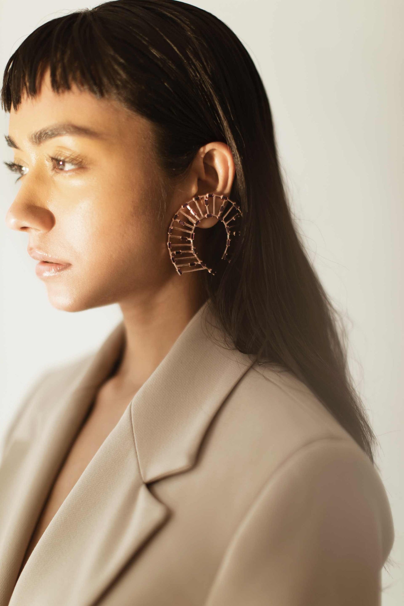 Esme Phoenix Earrings purple fashion jewellery online shopping melange singapore indian designer wear