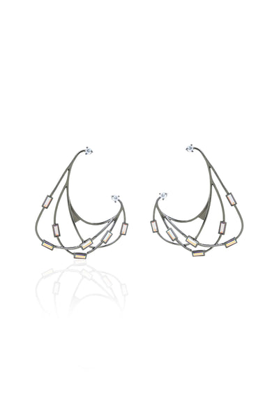 Esme Raven Earrings gunmetal fashion jewellery online shopping melange singapore indian designer wear