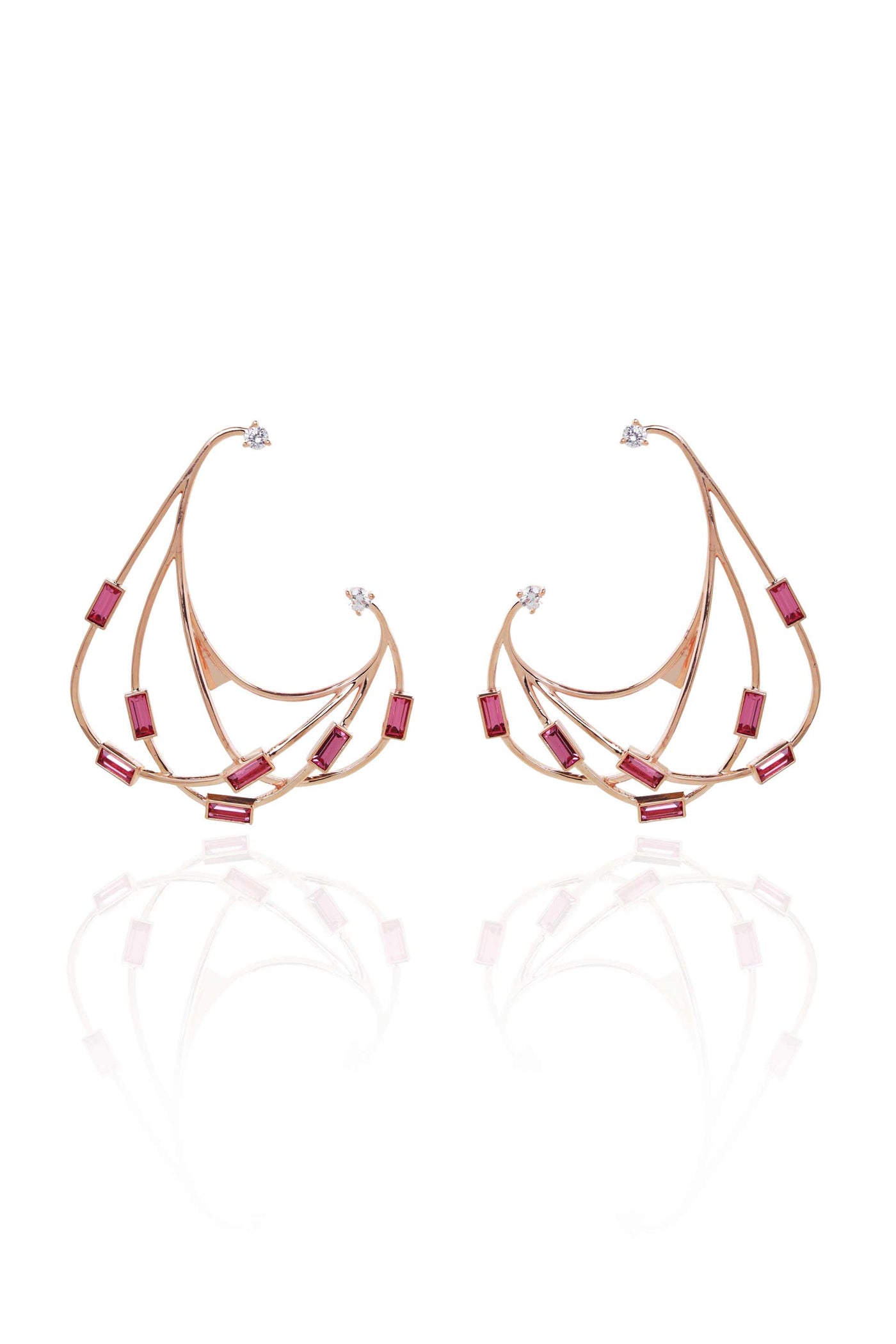 Esme Raven Earrings Pink rose fashion jewellery online shopping melange singapore indian designer wear