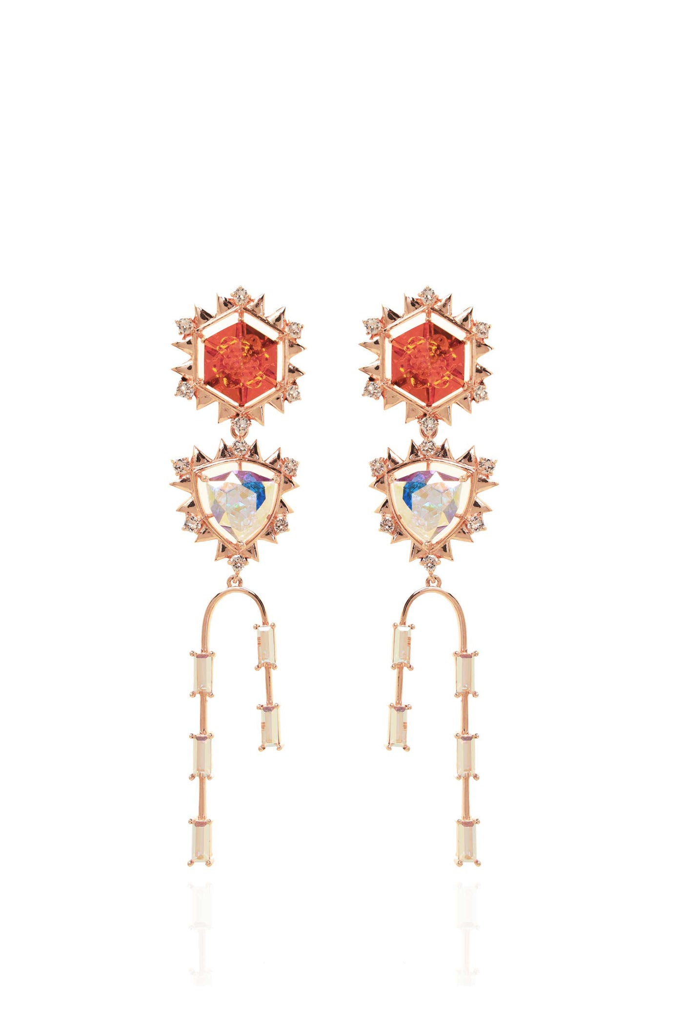 Esme Sparrow Earrings fashion jewellery pink white online shopping melange singapore indian designer wear