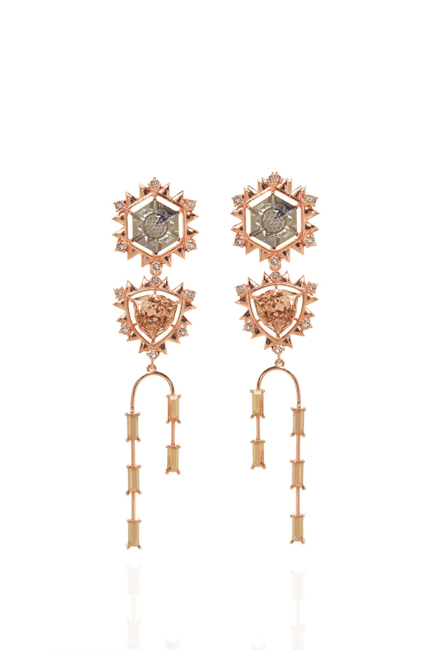 Esme Sparrow Earrings gold grey fashion jewellery online shopping melange singapore indian designer wear