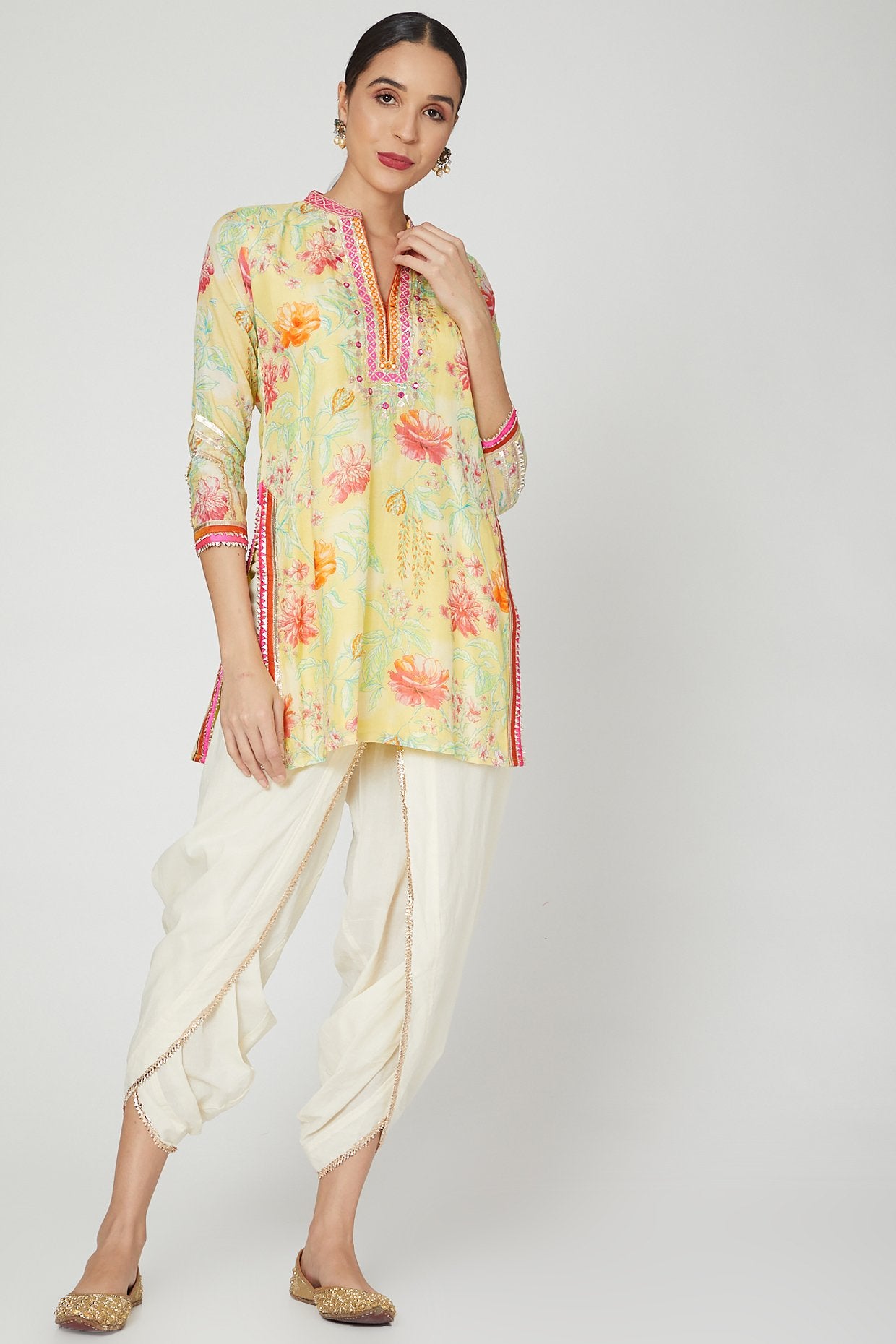 Utsav Short Tunic With Dhoti