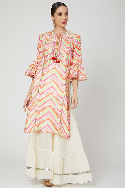 Gopi vaid - Sitara - Utsav Pink Tunic - Indian Designer wear Online Shopping