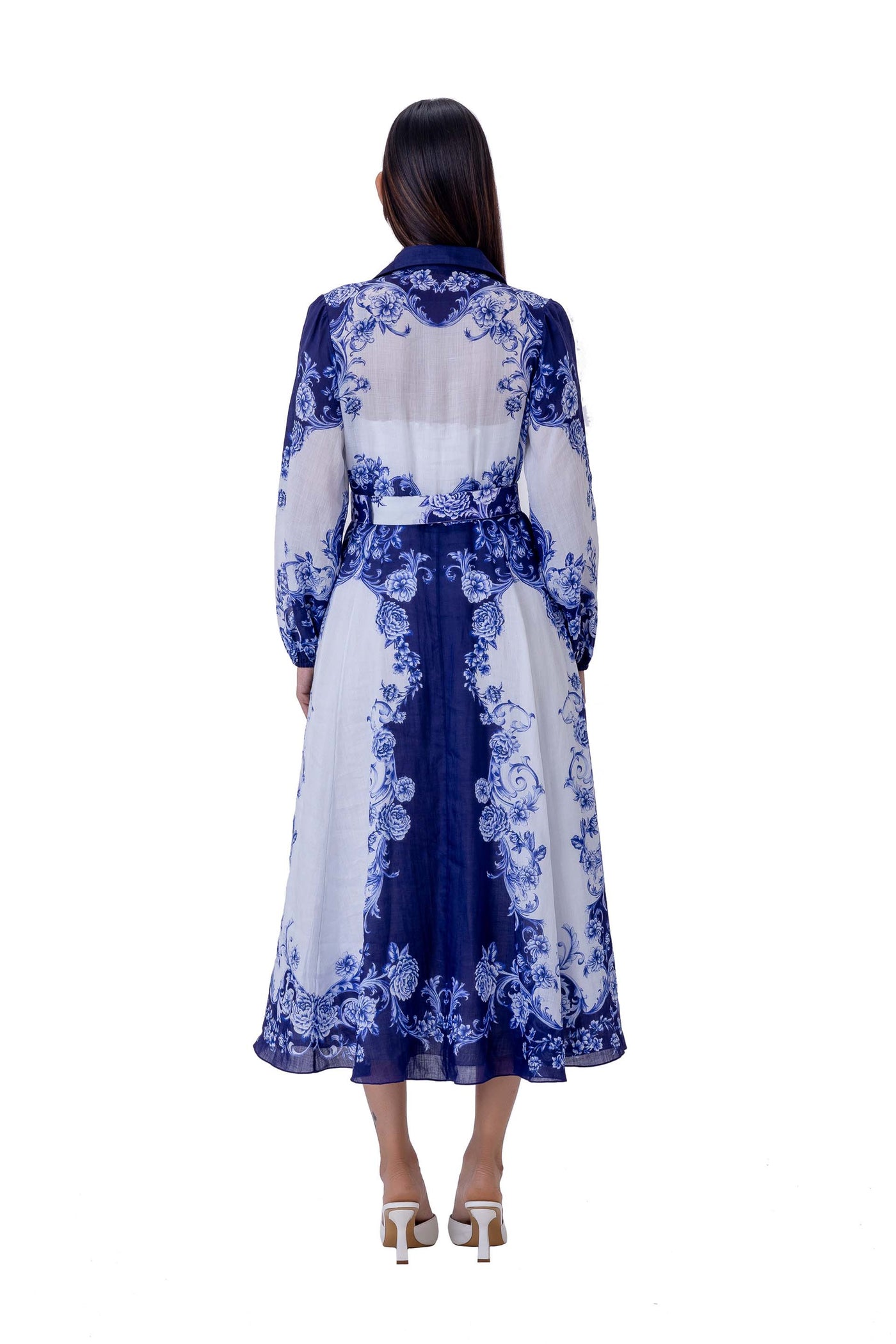 gaya Melody Dress white blue western indian designer wear online shopping melange singapore