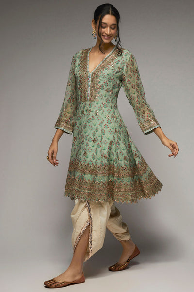 Gopi Vaid Nusrat dhoti set turquoise indian designer womenswear fashion online shopping melange singapore