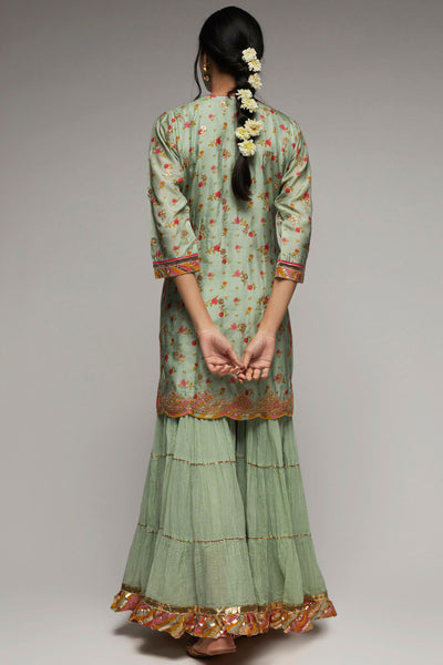 Gopi Vaid Rashida short sharara set blue indian designer womenswear fashion online shopping melange singapore