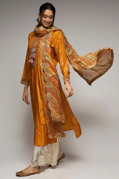 Gopi Vaid Rashida tunic palazzo set orange indian designer womenswear fashion online shopping melange singapore
