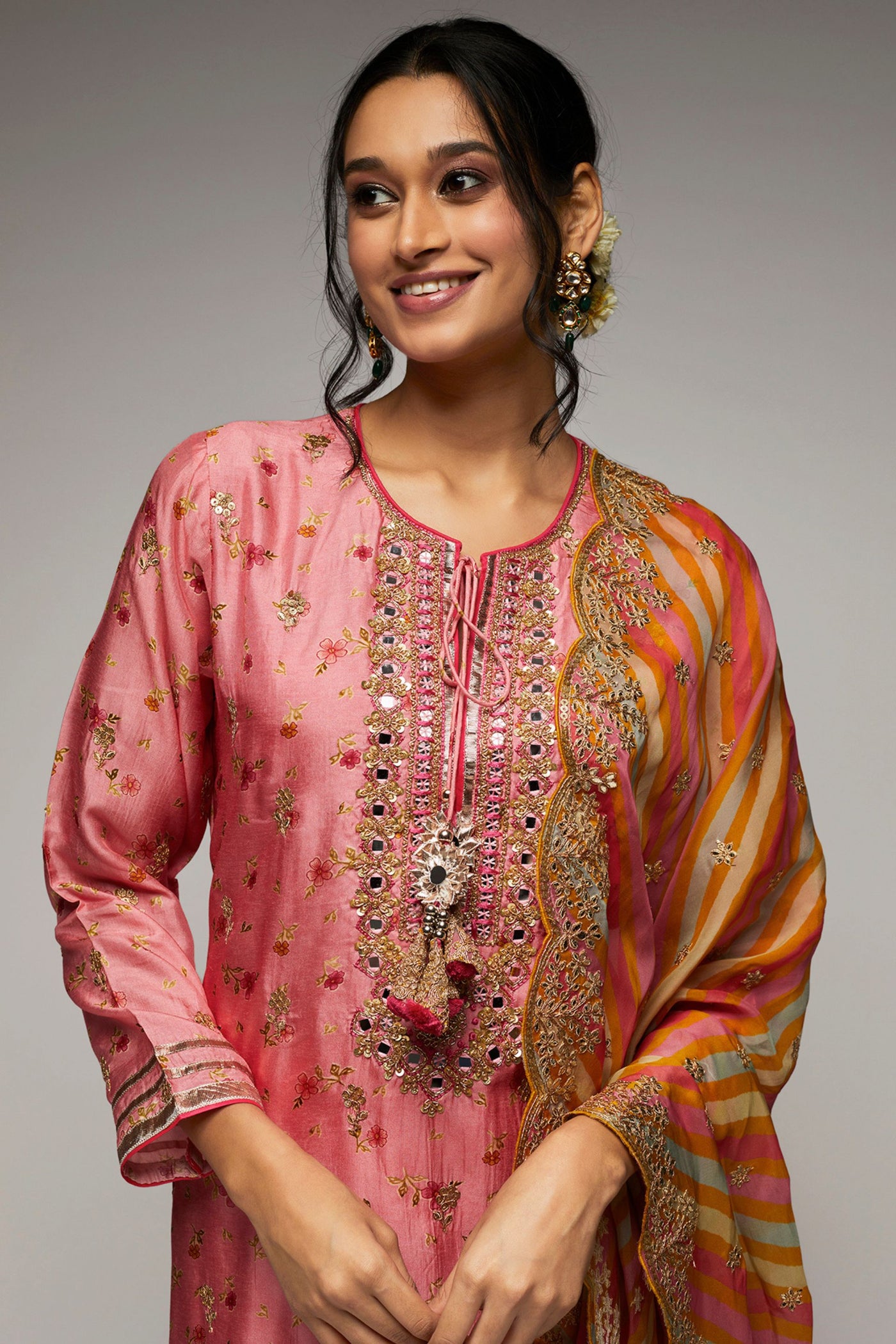 Gopi Vaid Rashida tunic Pink indian designer womenswear fashion online shopping melange singapore