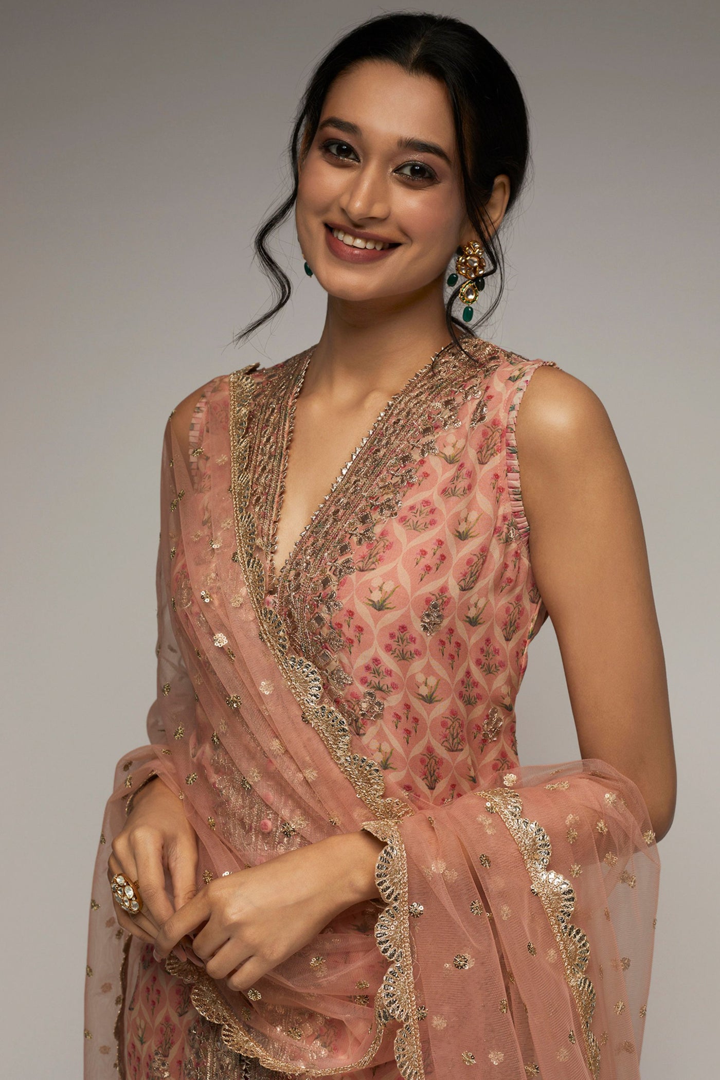 Gopi Vaid Nusrat selvless sharara set pink set indian designer womenswear fashion online shopping melange singapore