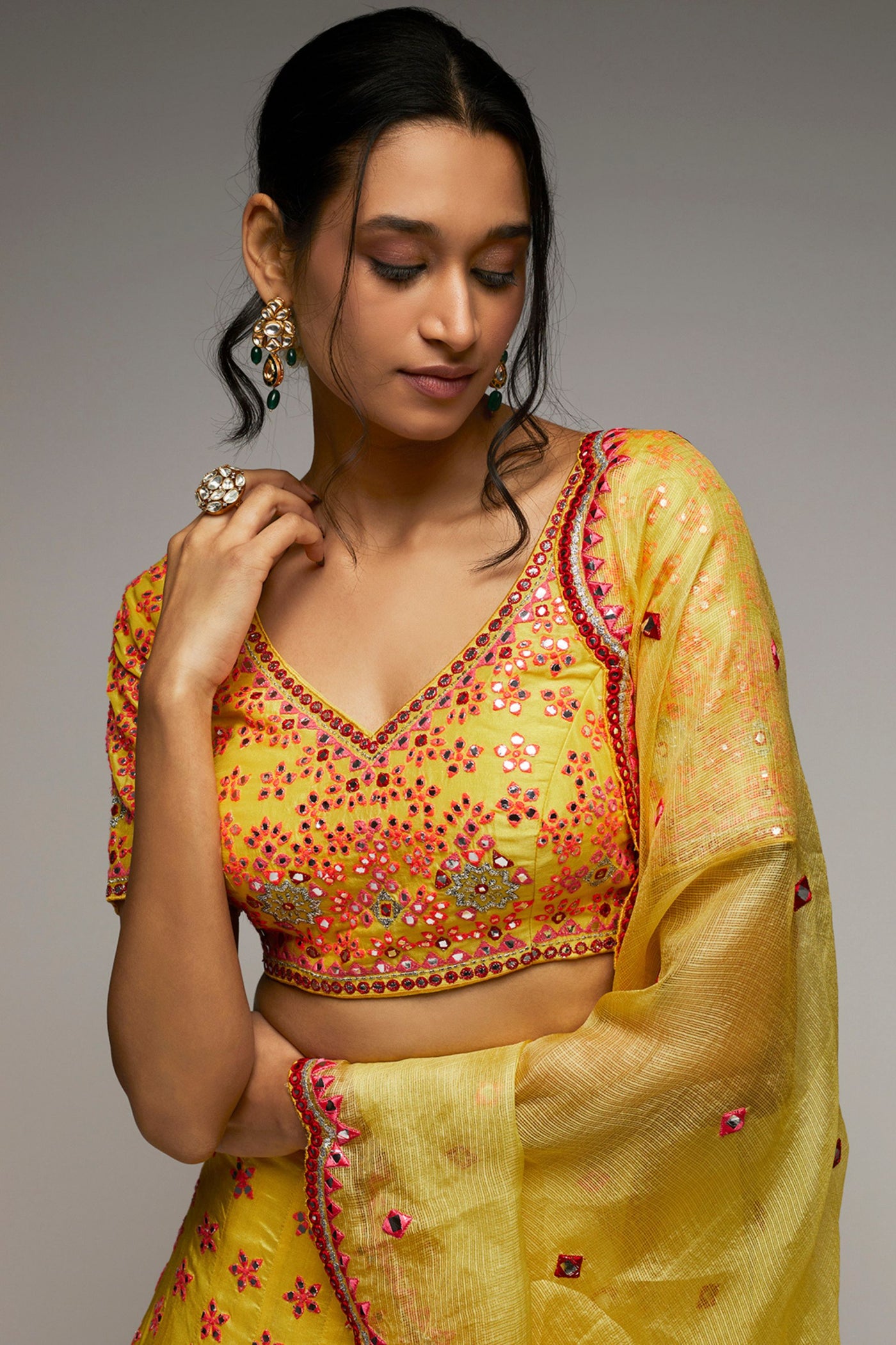 Gopi Vaid Mela Lehenga Set indian designer womenswear fashion online shopping melange singapore