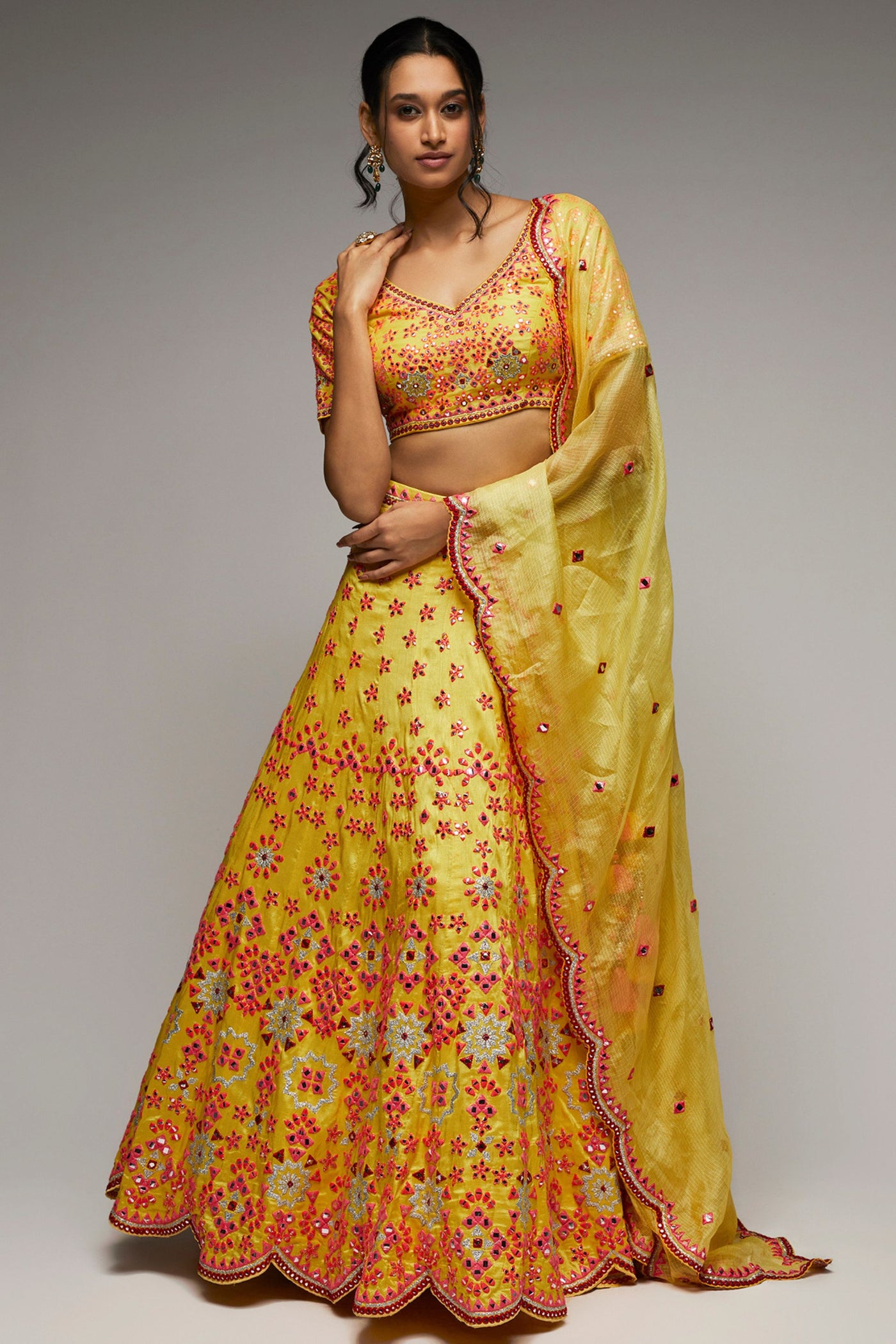 Gopi Vaid Mela Lehenga Set indian designer womenswear fashion online shopping melange singapore