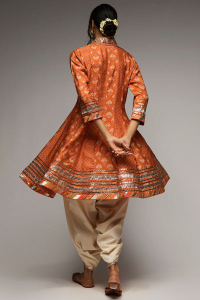 Gopi Vaid Tilla dhoti set orange indian designer womenswear fashion online shopping melange singapore