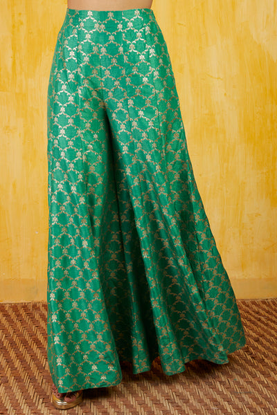 Gopi vaid Marigold Brocade Shirt Set festive indian designer wear fusion online shopping melange singapore indian designer wear