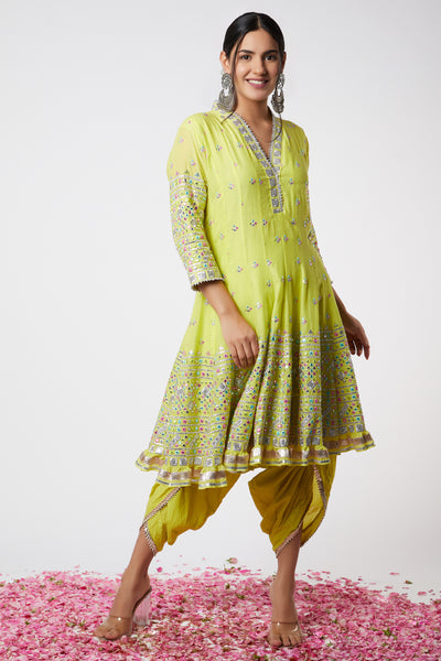 Gopi vaid Noor AG With Dhoti Lime festive indian designer wear online shopping melange singapore