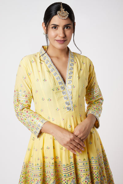 Gopi vaid Noor AG With Dhoti Yellow festive indian designer wear online shopping melange singapore