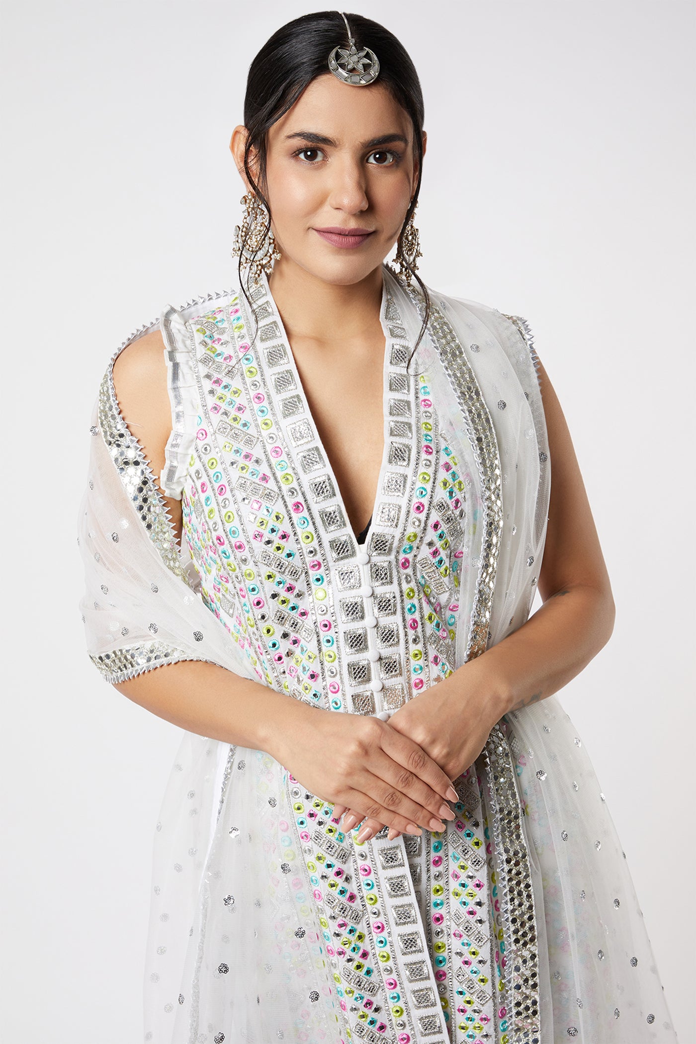Gopi vaid Noor Sharara Set ivory festive indian designer wear online shopping melange singapore