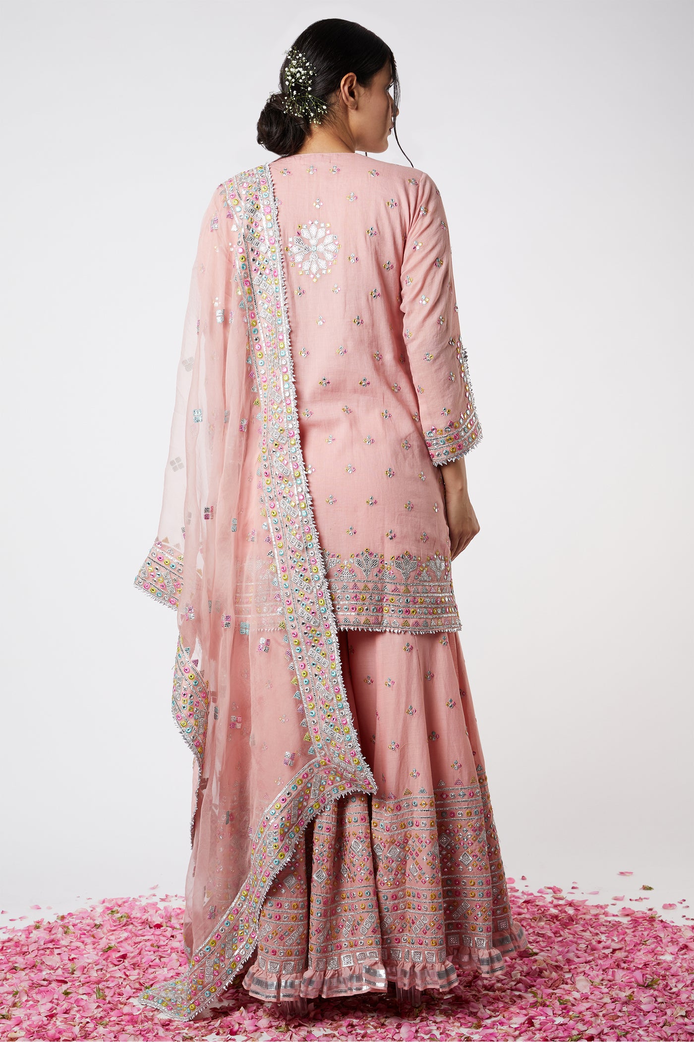 Gopo vaid Noor Sharara Set Pink festive indian designer wear online shopping melange singapore