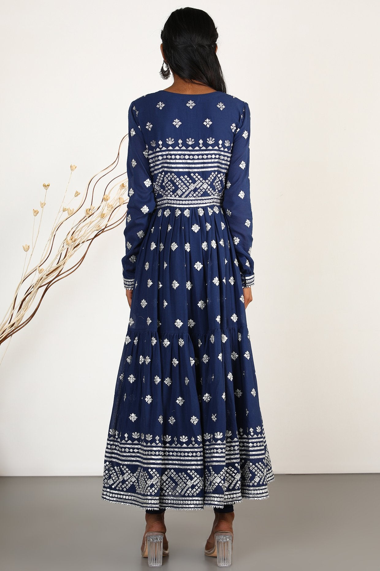 Gopi vaid - Sitara - Chand tiered anarkali-set- Indian Designer wear Online Shopping