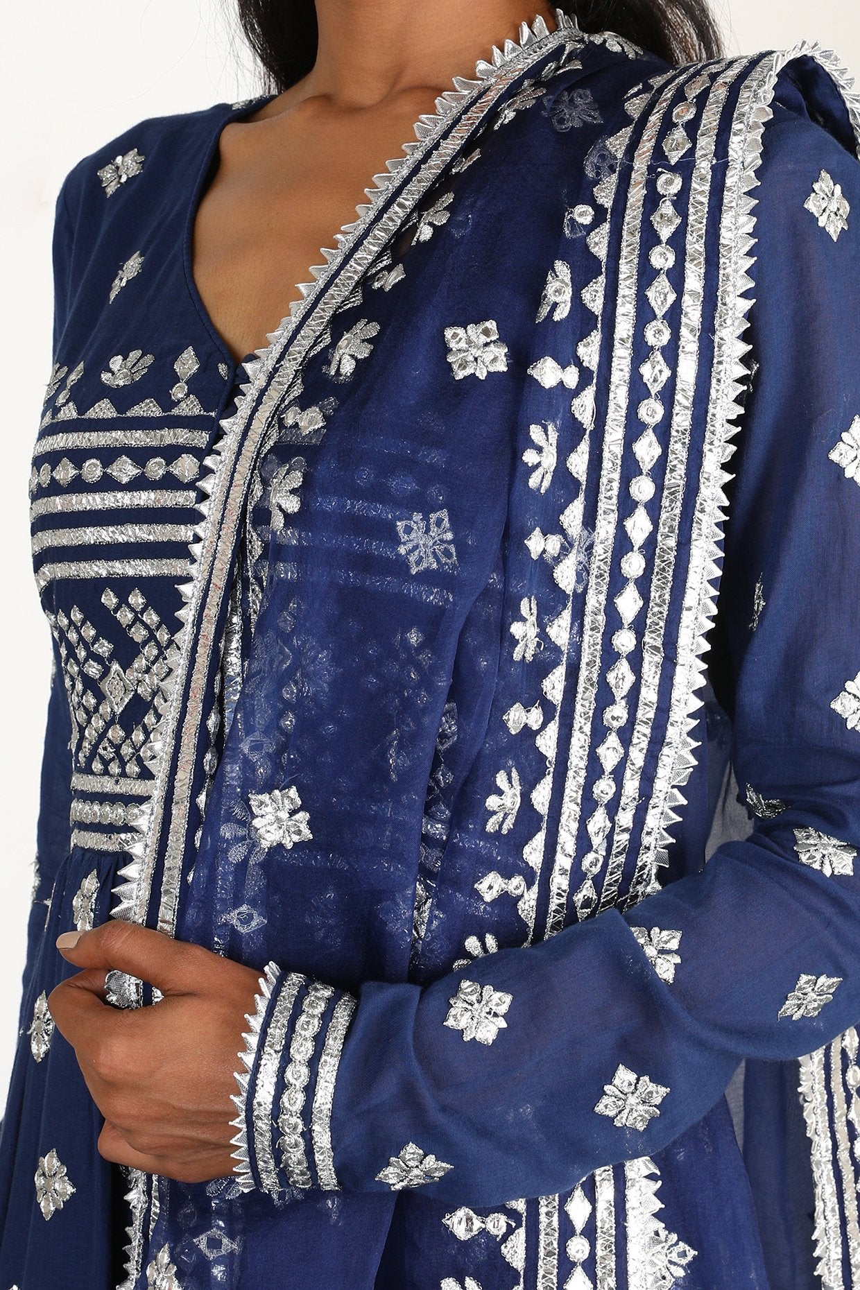 Gopi vaid - Sitara - Chand tiered anarkali-set- Indian Designer wear Online Shopping