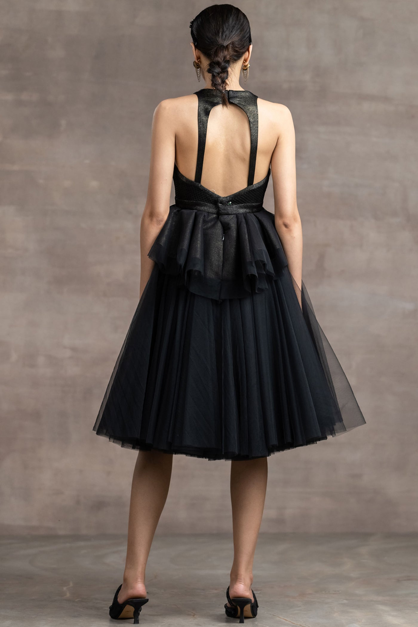 Tarun Tahiliani Peplum Dress black festive indian designer wear online shopping melange singapore