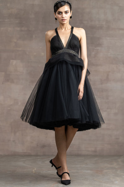 Tarun Tahiliani Peplum Dress black festive indian designer wear online shopping melange singapore