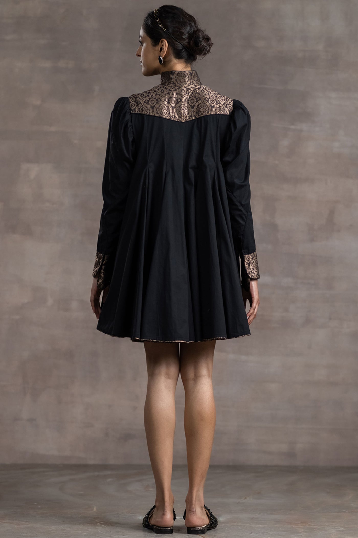 Tarun Tahiliani Flared Dress black festive indian designer wear online shopping melange singapore