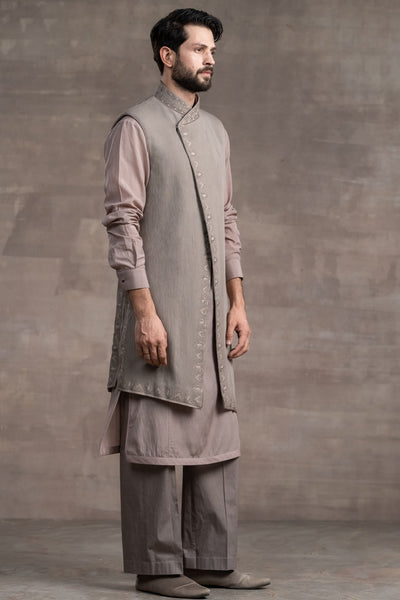 Tarun Tahitliani Georgette Sherwani beige indian designer wear menswear online shopping melange singapore